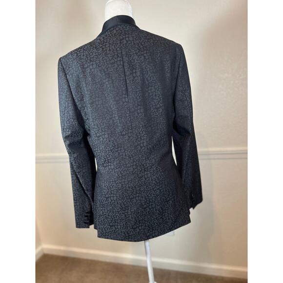 JF J Ferrar Slim 40 L men evening edition animal print tuxedo blazer jacket1059 - Picture 6 of 9